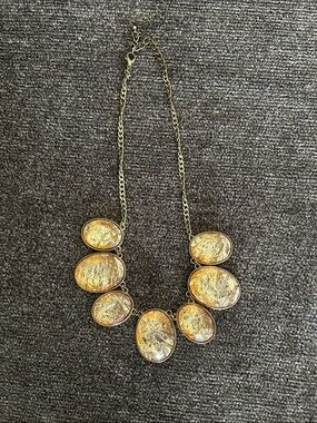 Gold-Tone Oval Statement Necklace - Women's Jewelry